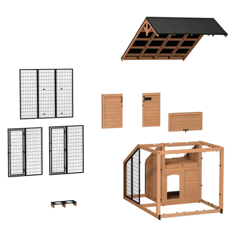 Backyard Discovery 7’ x 5’ Canine Cabin Cedar Wood Outdoor Dog Kennel