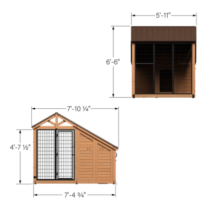 Backyard Discovery 7’ x 5’ Canine Cabin Cedar Wood Outdoor Dog Kennel