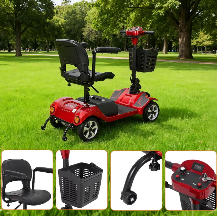 Foldable 4-Wheel Mobility Scooter for Adults