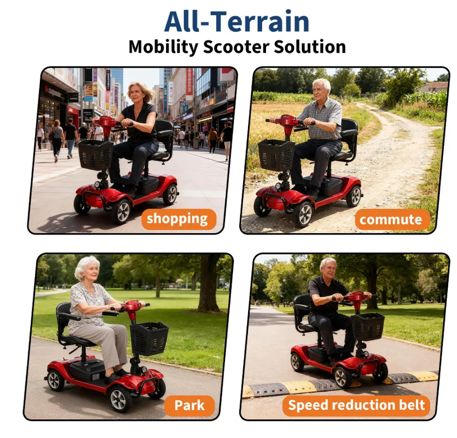 Foldable 4-Wheel Mobility Scooter for Adults