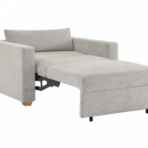 Dillard Convertible Sleeper Chair in open position from side angle