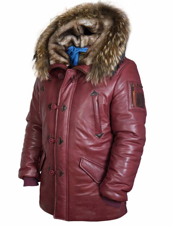 NORTH POLE 94 LEATHER PARKA BURGUNDY[BUY 2 FREE SHIPPING ONLY TODAY]