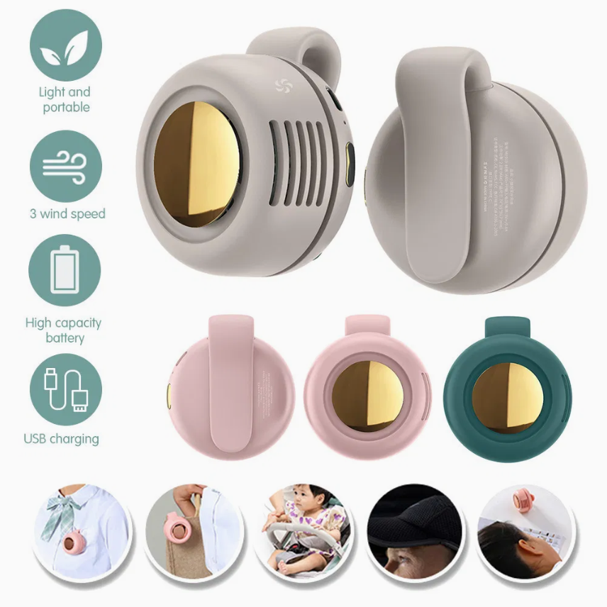 New Special USB Portable Bladeless Mini Clip Electric Fan No Vane Neck Hanging Portable Fan
