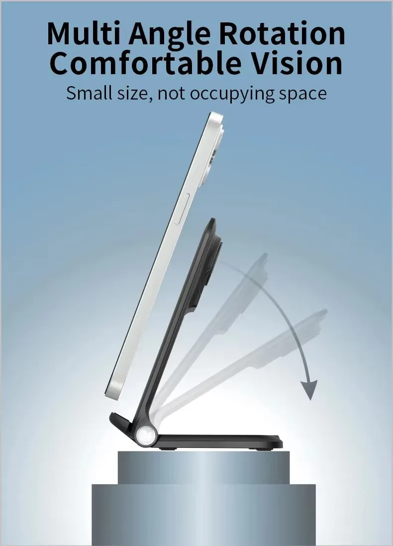 3-in-1 Foldable Wireless Charger Stand for Fast Charging Phone Dock Station