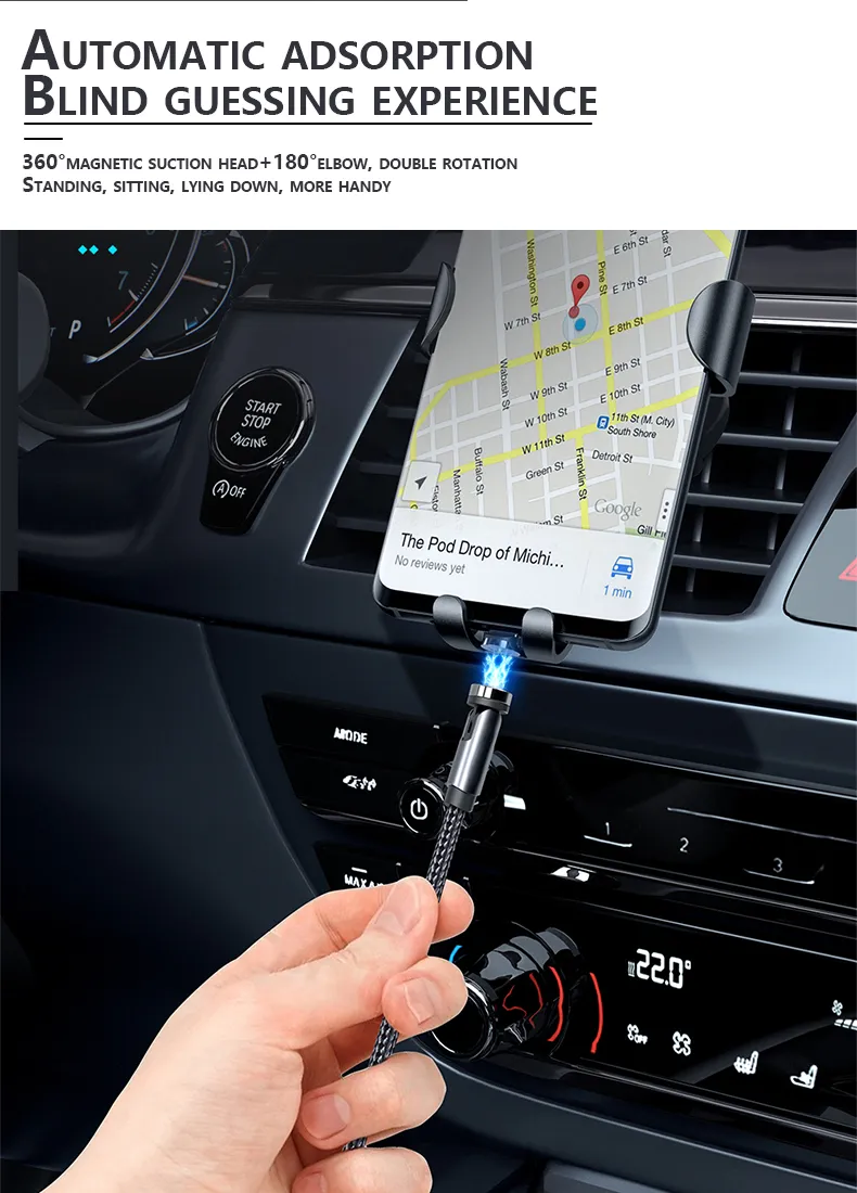 Magnetic Trio Charger Cable for All Phones