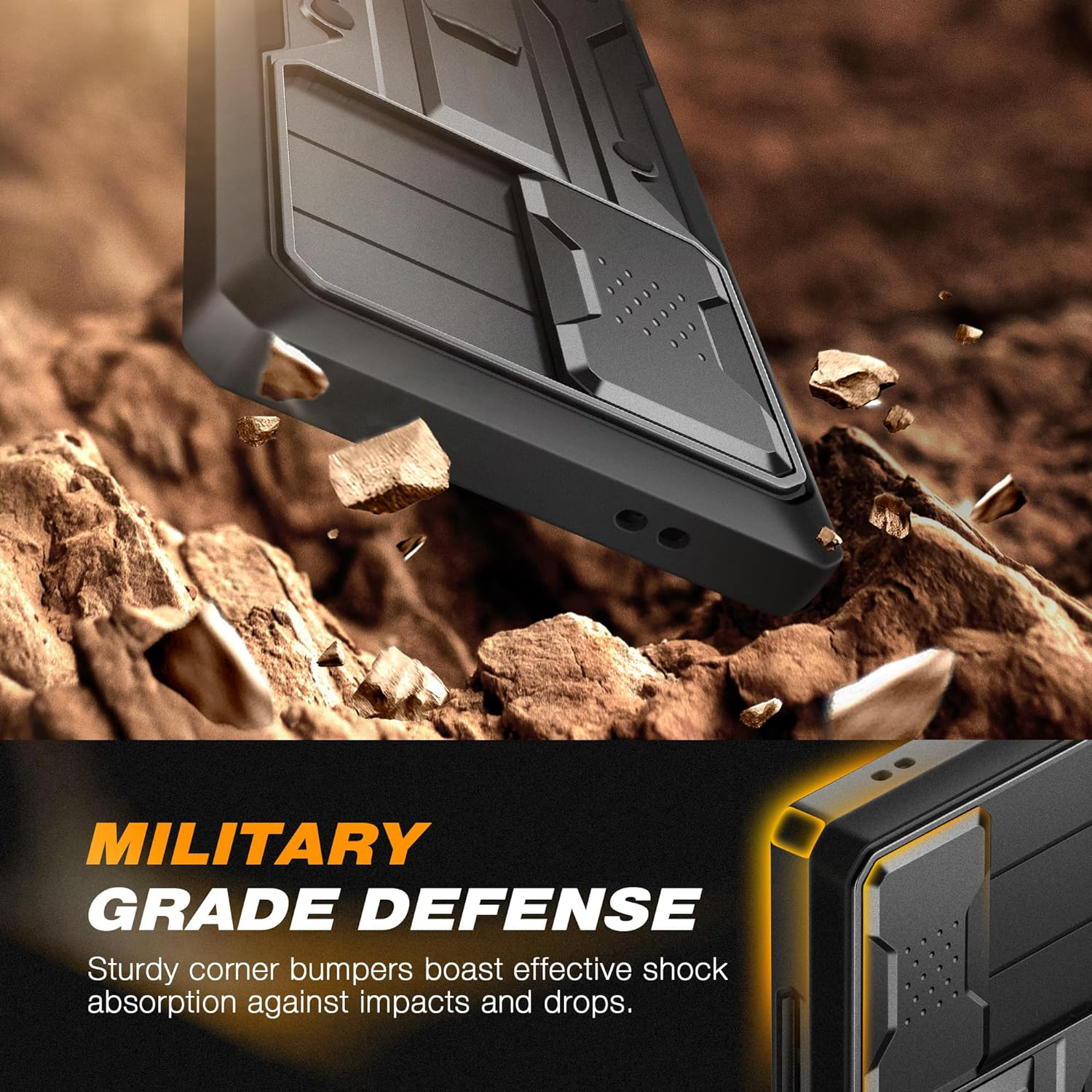 Samsung Galaxy S24 Ultra Case, [Bulit-in Screen Protector & Slide Camera Cover] [2 Front Frame] Military Grade Shockproof Phone Case with Kickstand & Belt-Clip 6.8"