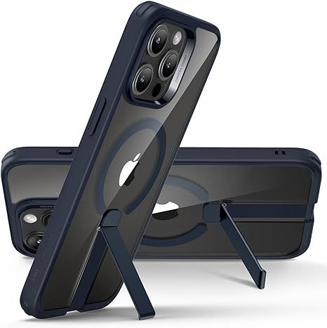 ESR for iPhone 15 Pro Max Case,Compatible with MagSafe,Fully Adjustable Flickstand,Military-Grade Drop Protection,Slim Back Cover with Patented Kickstand, Boost Series, Clear