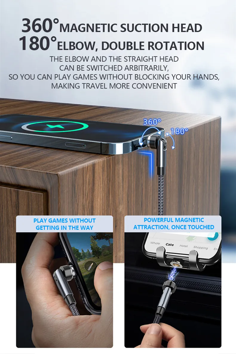 Magnetic Trio Charger Cable for All Phones