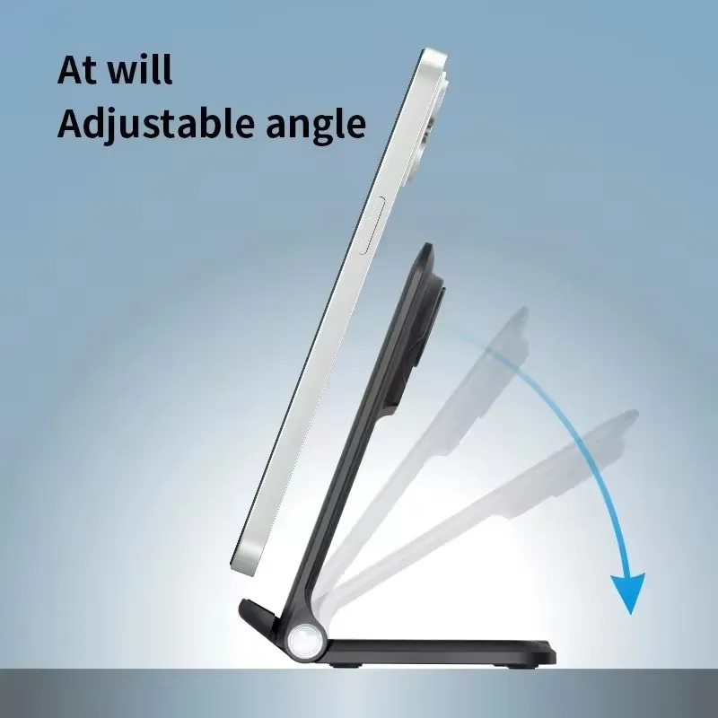 3-in-1 Foldable Wireless Charger Stand for Fast Charging Phone Dock Station