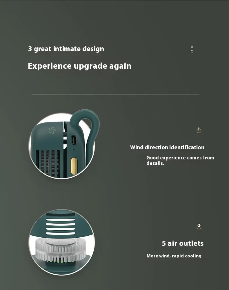 New Special USB Portable Bladeless Mini Clip Electric Fan No Vane Neck Hanging Portable Fan