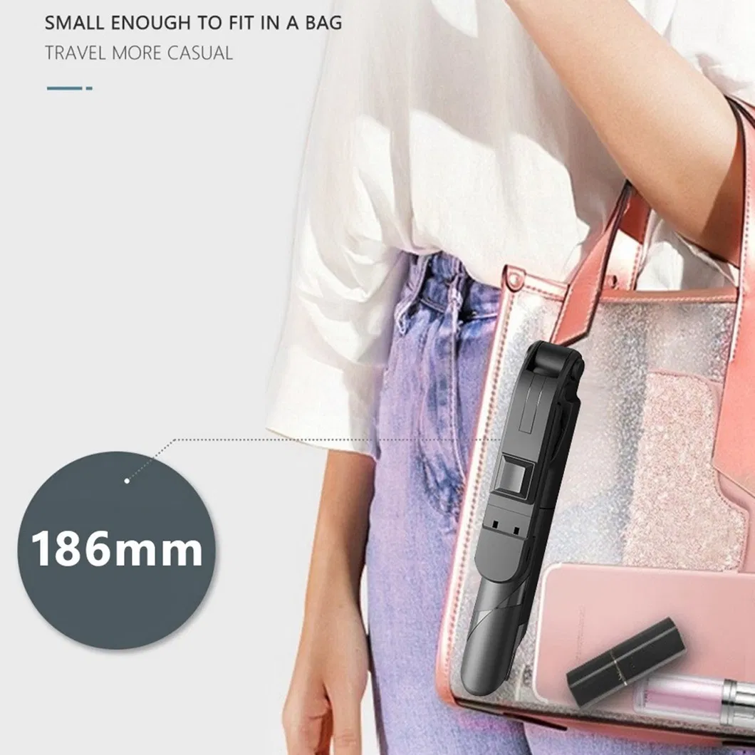 Xt02s Extendable Selfie Tripod - 70cm, Bluetooth Remote &amp; LED Light (Black)