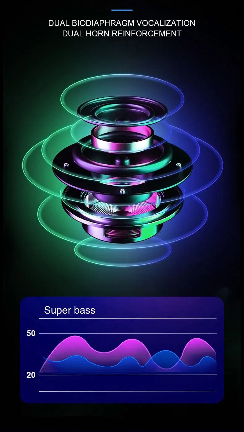 New Arrival Fashion Portable Wireless Bluetooth Speaker Stereo Sound Mini Bluetooth Speaker with RGB Light T26