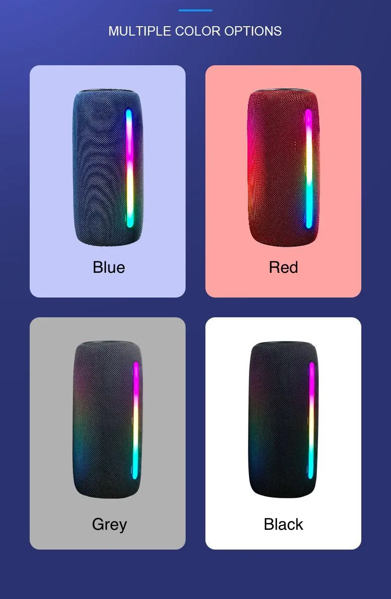 New Arrival Fashion Portable Wireless Bluetooth Speaker Stereo Sound Mini Bluetooth Speaker with RGB Light T26