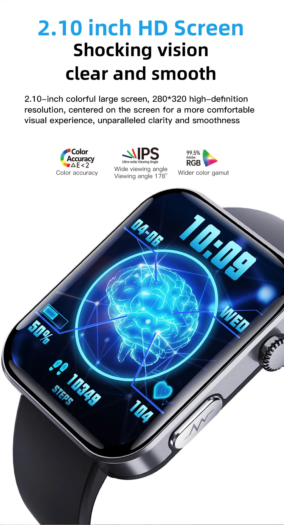 Hot F300 Bracelet ECG PPG Hrv Blood Oxygen Body Temperature Heart Monitor Smart Watch