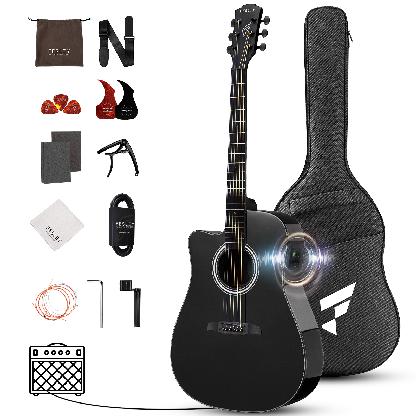 Fesley FDL60C Left-Handed Acoustic Electric Guitar Kit