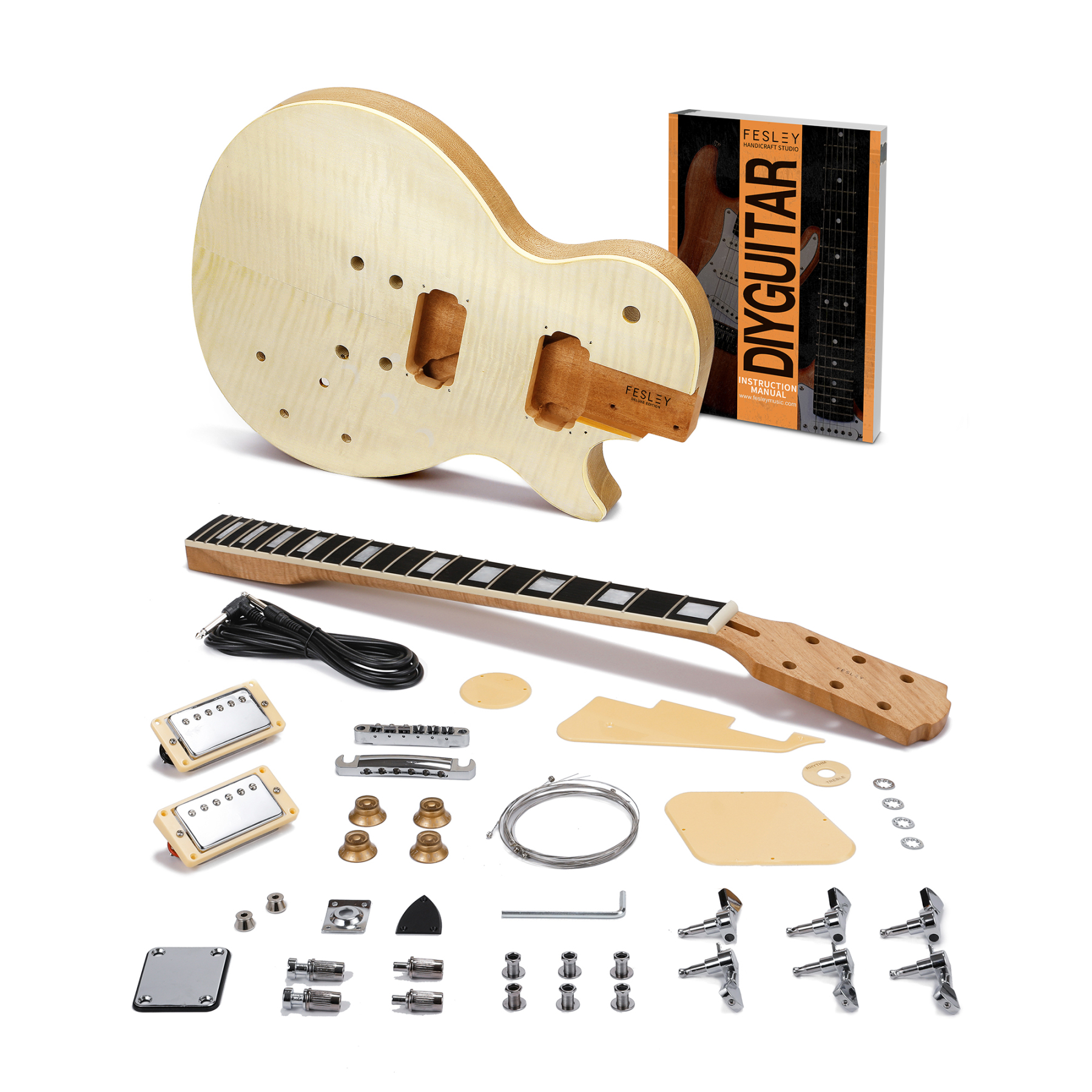 Fesley DIY LP Electric Guitar Kit with Poplar Body