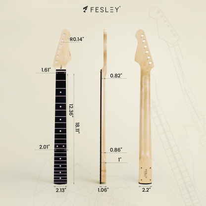Fesley DIY ST Electric Guitar Kit with Poplar Body