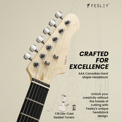 Fesley DIY ST Electric Guitar Kit with Poplar Body
