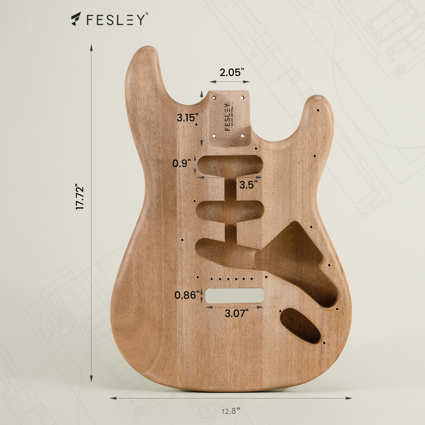 Fesley DIY ST Electric Guitar Kit with Poplar Body