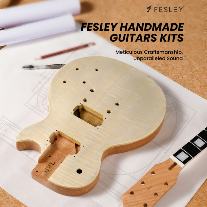 Fesley DIY LP Electric Guitar Kit with Poplar Body