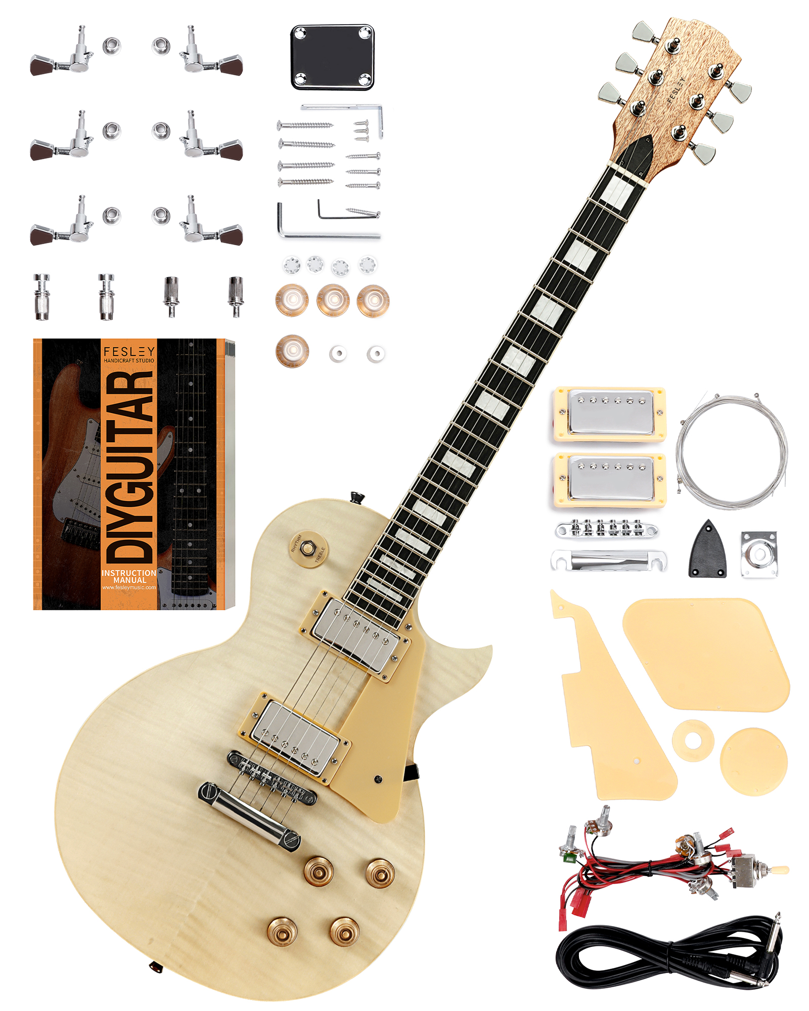 Fesley DIY Electric Guitar Kit with Poplar Body