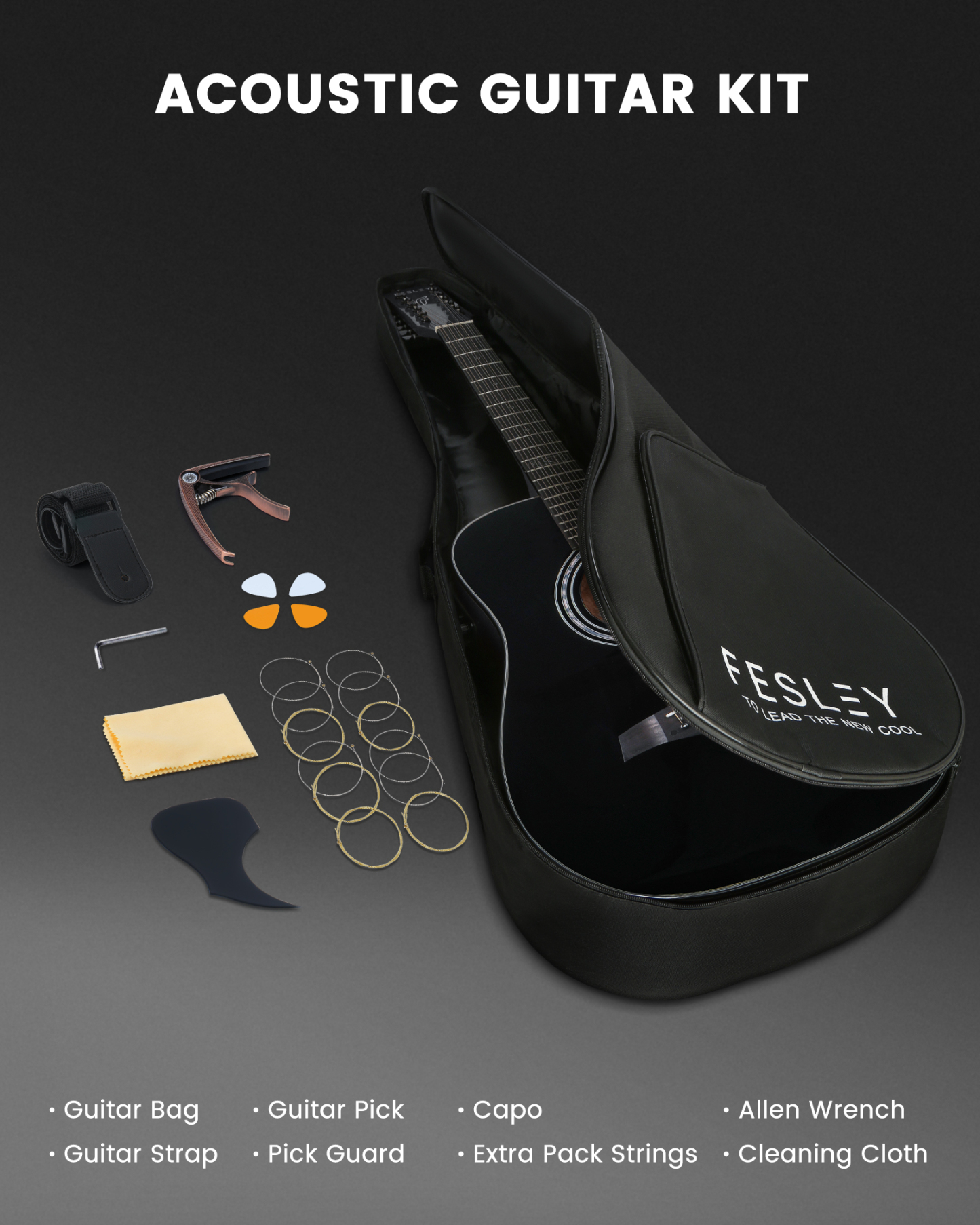 Fesley FDET280C 12 String Cutaway Guitar