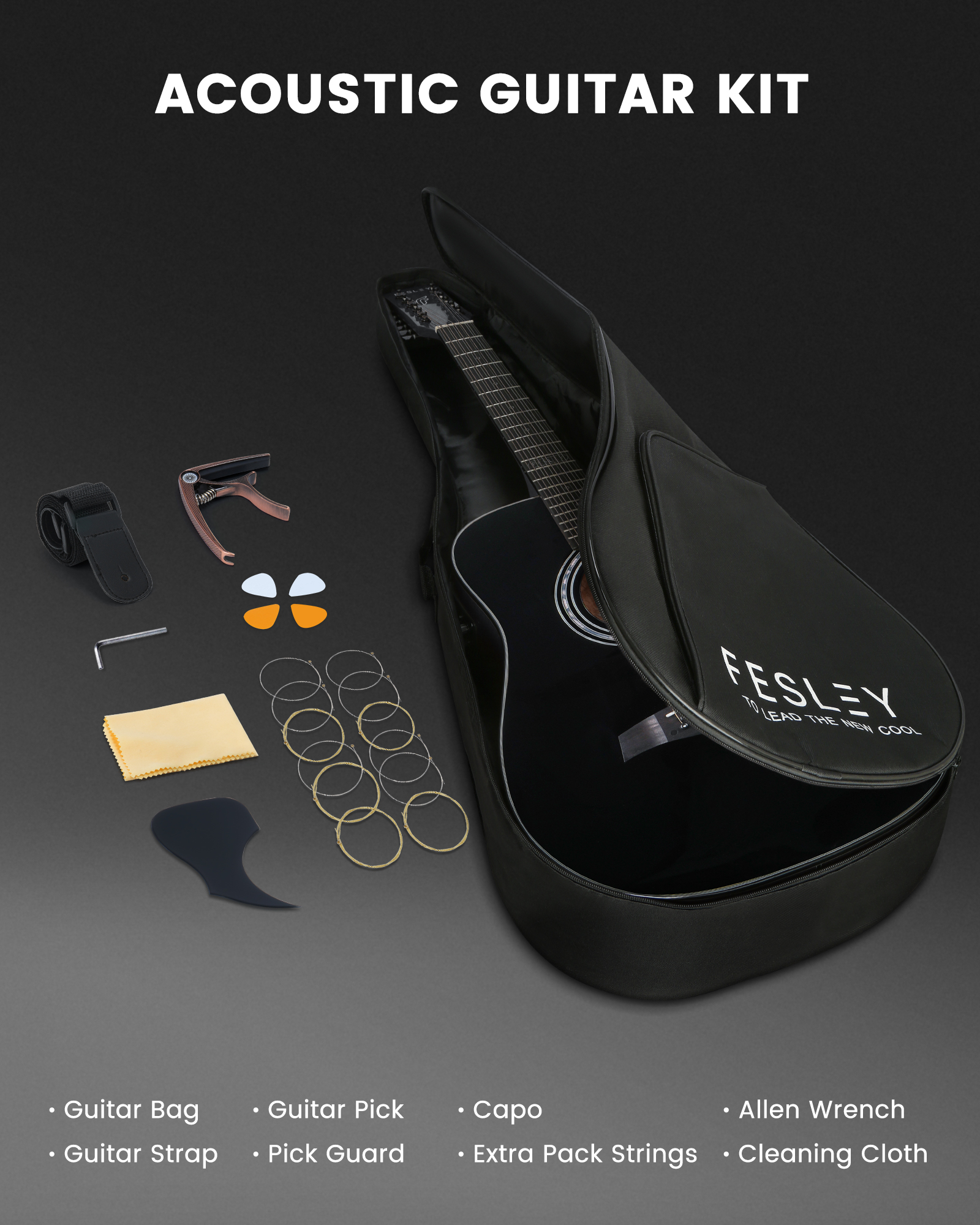 Fesley FDET280C 12 String Cutaway Guitar
