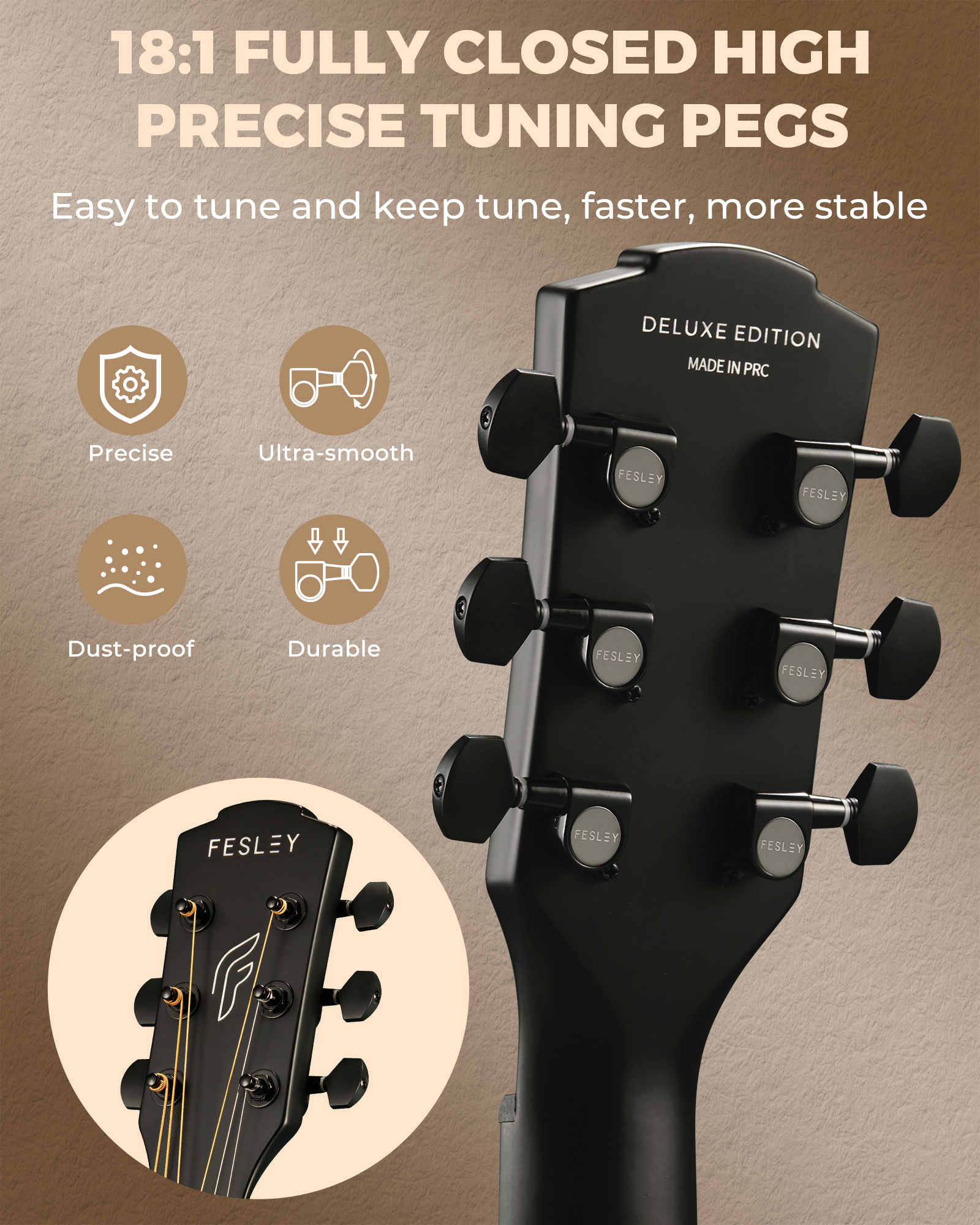 Fesley FDL60C Left-Handed Acoustic Electric Guitar Kit