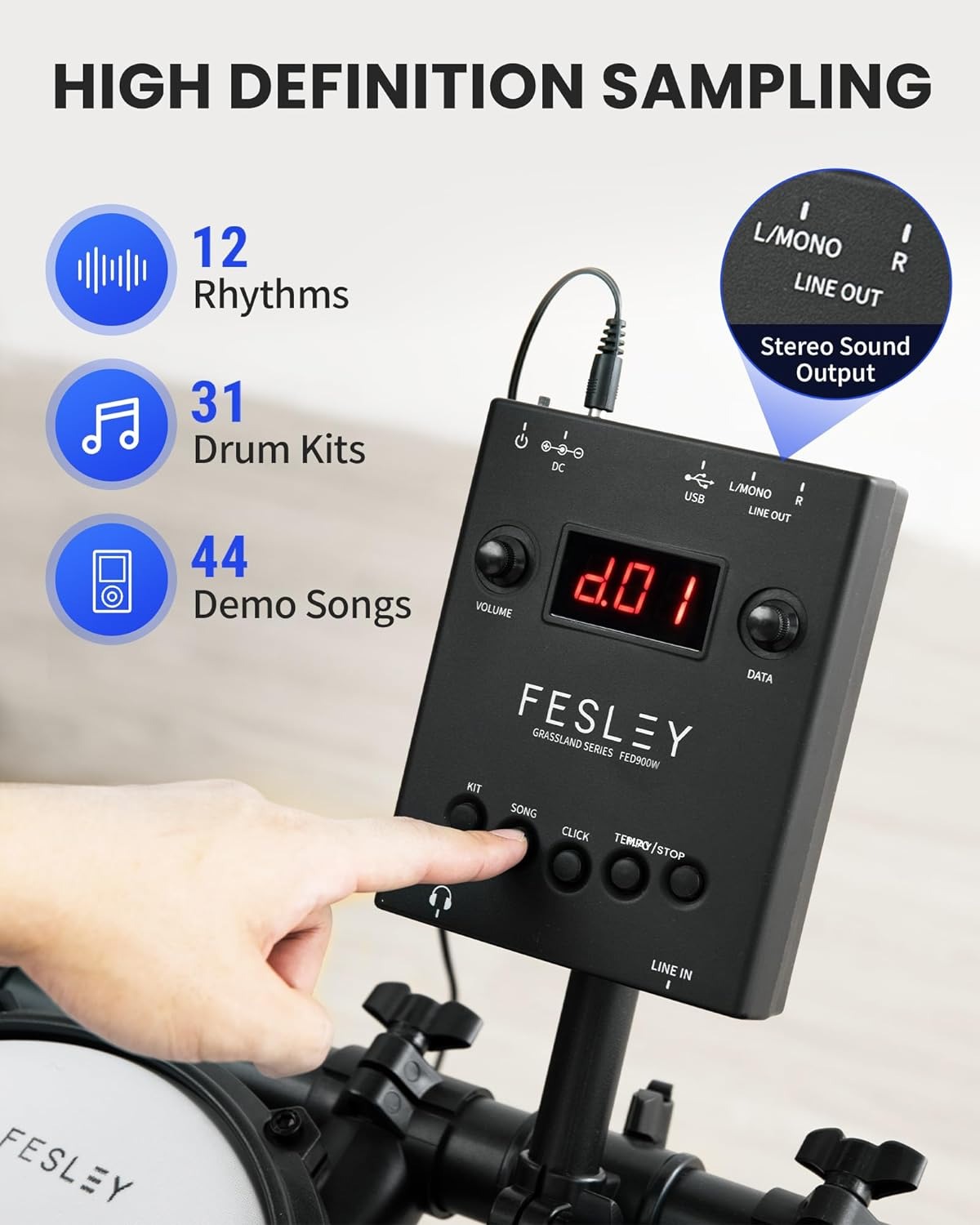 Fesley FED900W Electric Drum Set