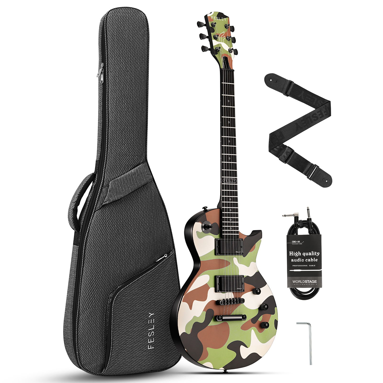 Fesley FLP400 39"  Electric Guitar Kit- Camouflage