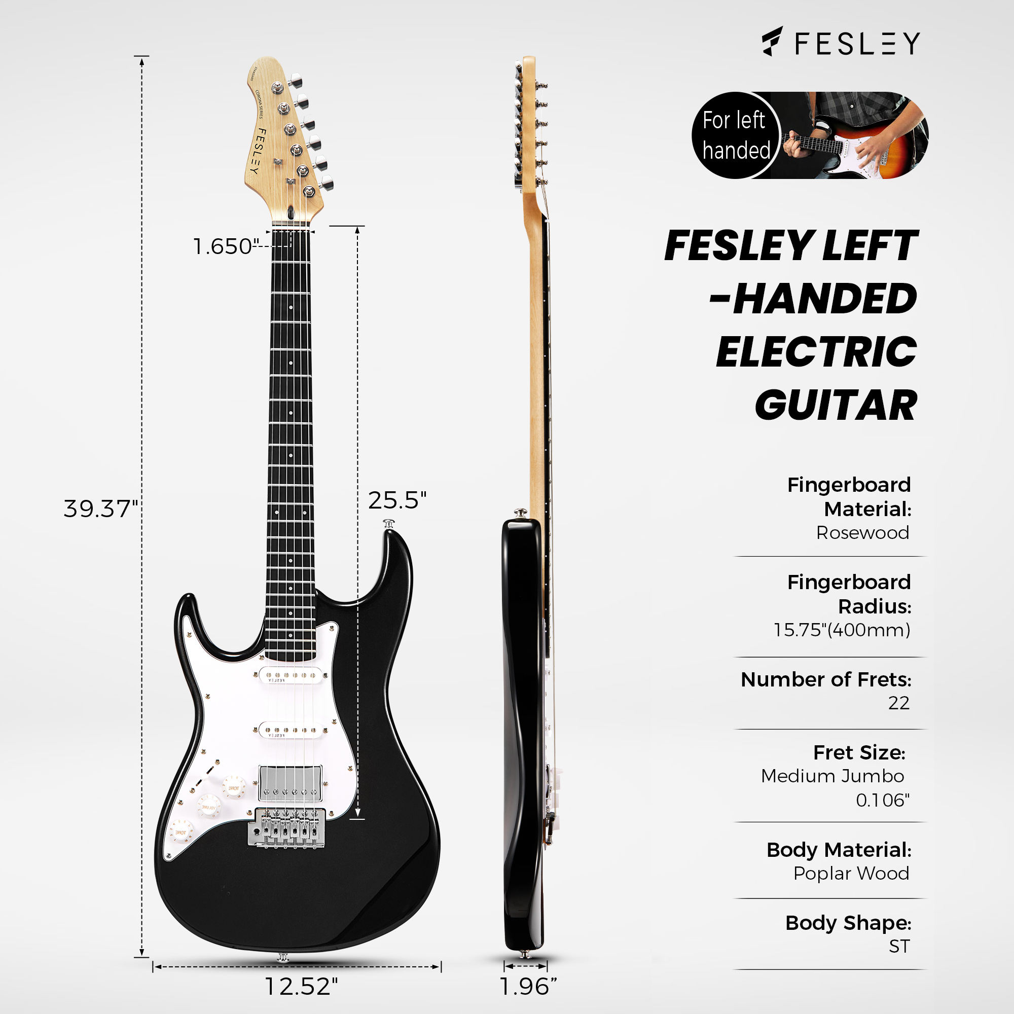 Fesley FST100L Left-Handed Electric Guitar