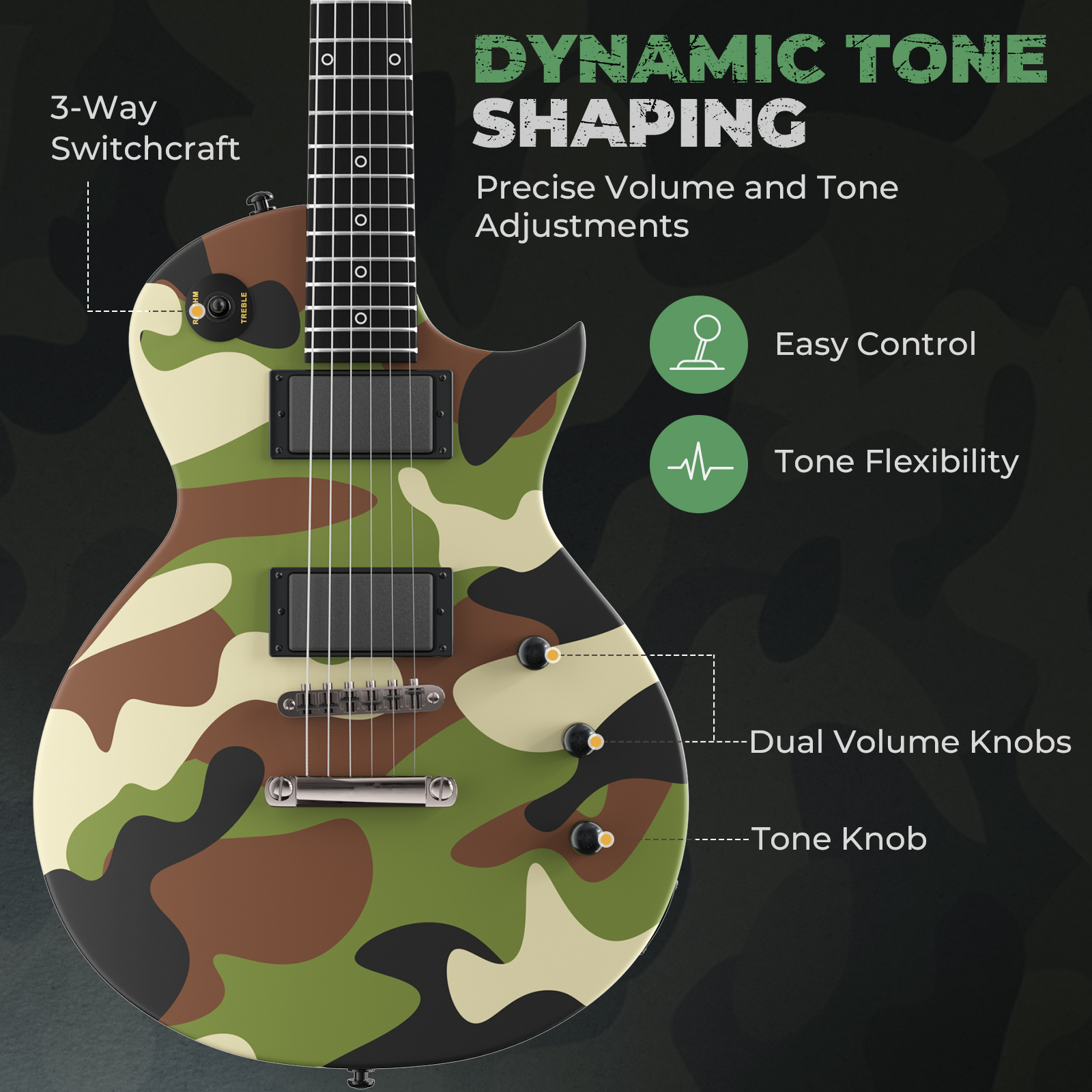 Fesley FLP400 39"  Electric Guitar Kit- Camouflage