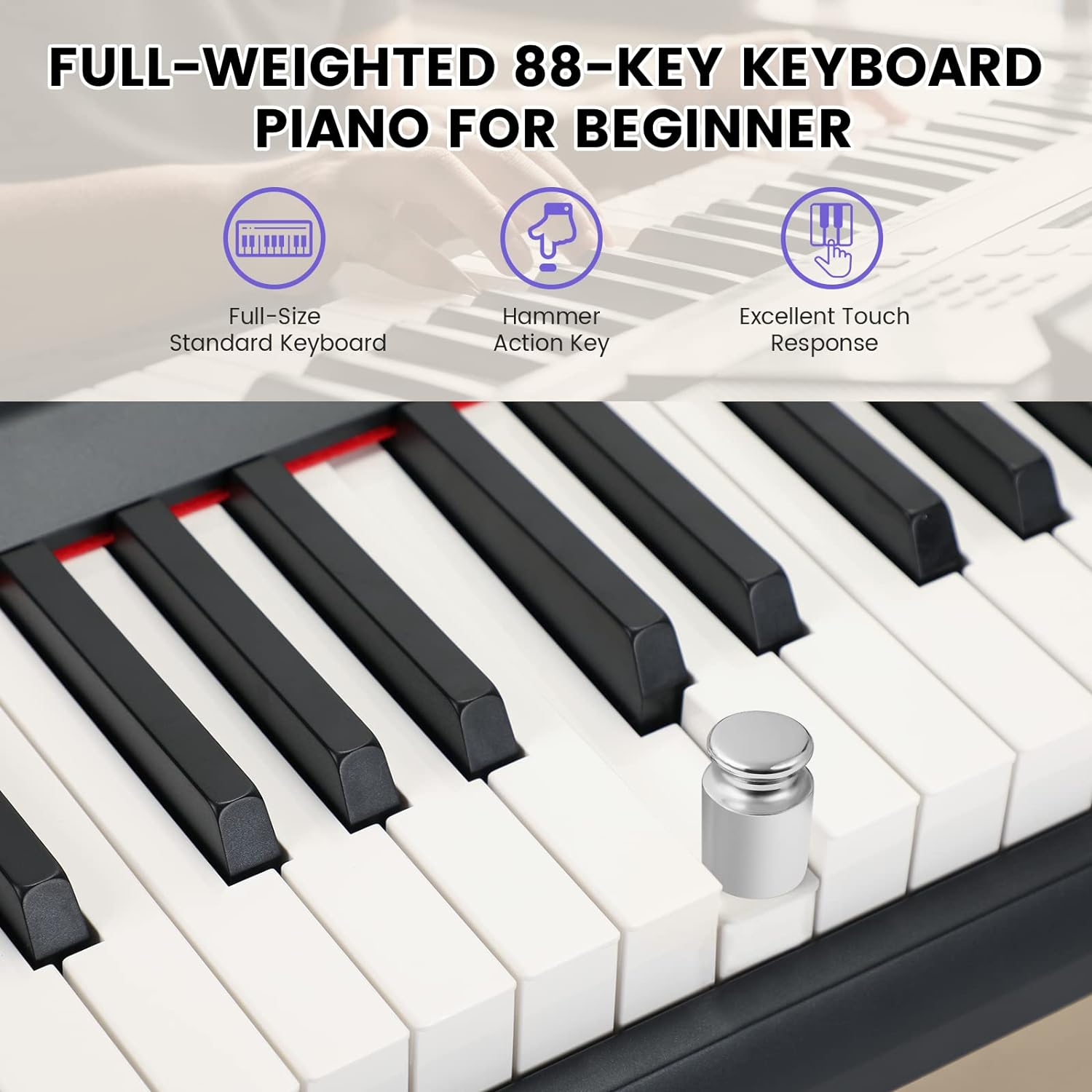 Keyboard med 88 tangenter vektet digitalt pianoKeyboard med 88 tangenter vektet digitalt piano  