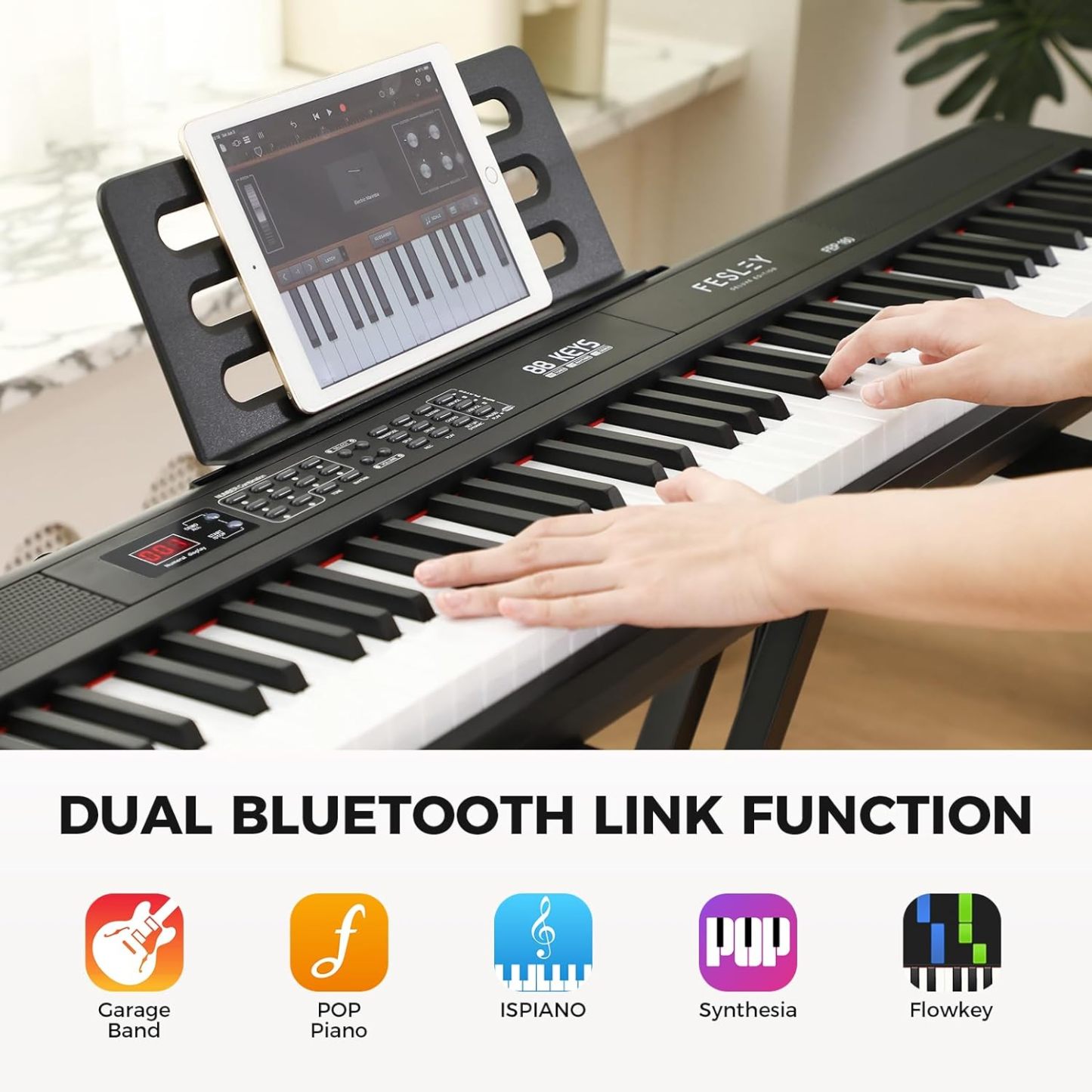 Fesley FEP100 Bluetooth Piano Keyboard 88 Keys