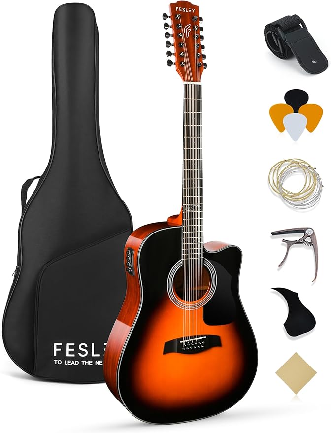 Fesley 12 String Guitar- Sunburst