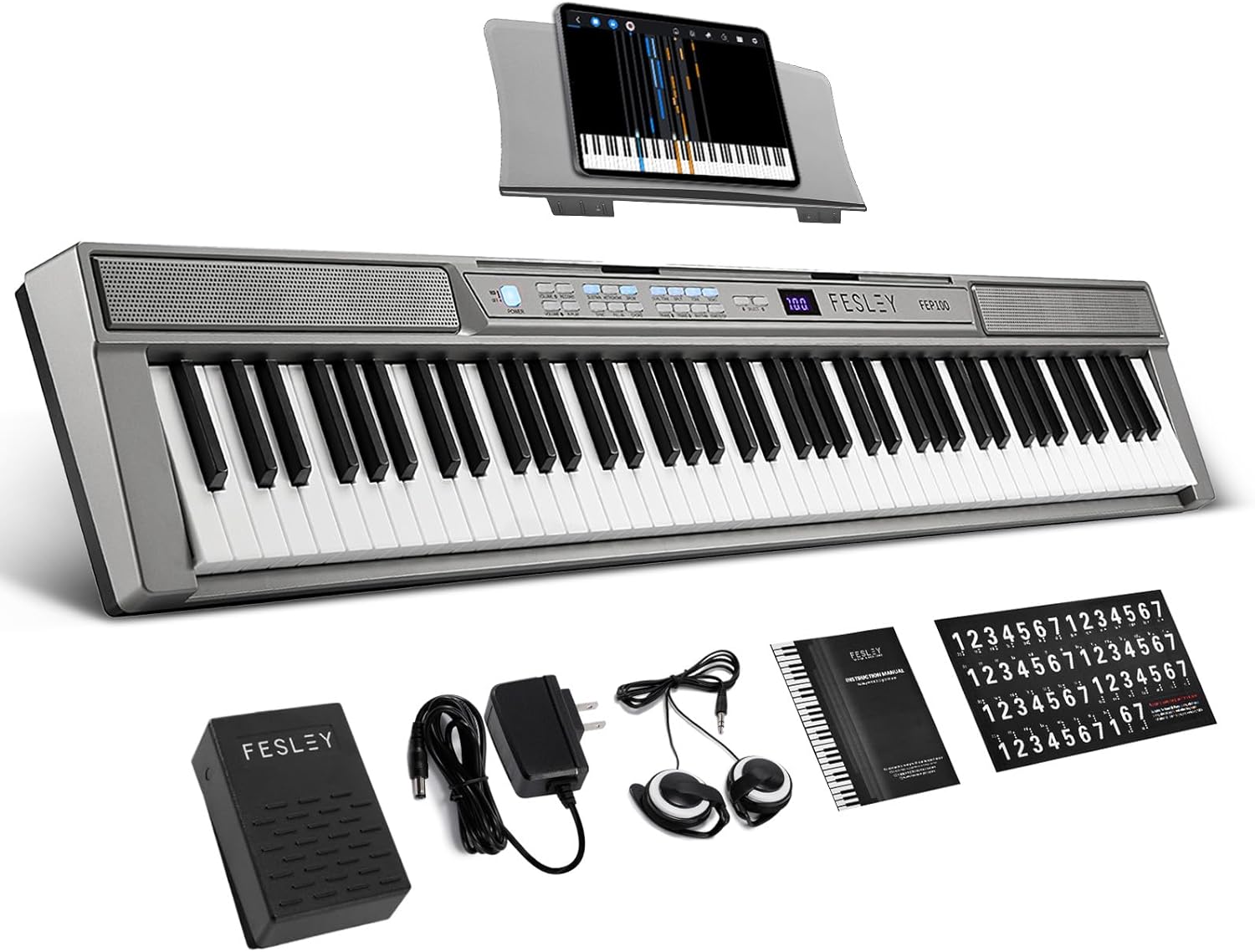 Fesley FEP100 Bluetooth Piano Keyboard 88 Keys