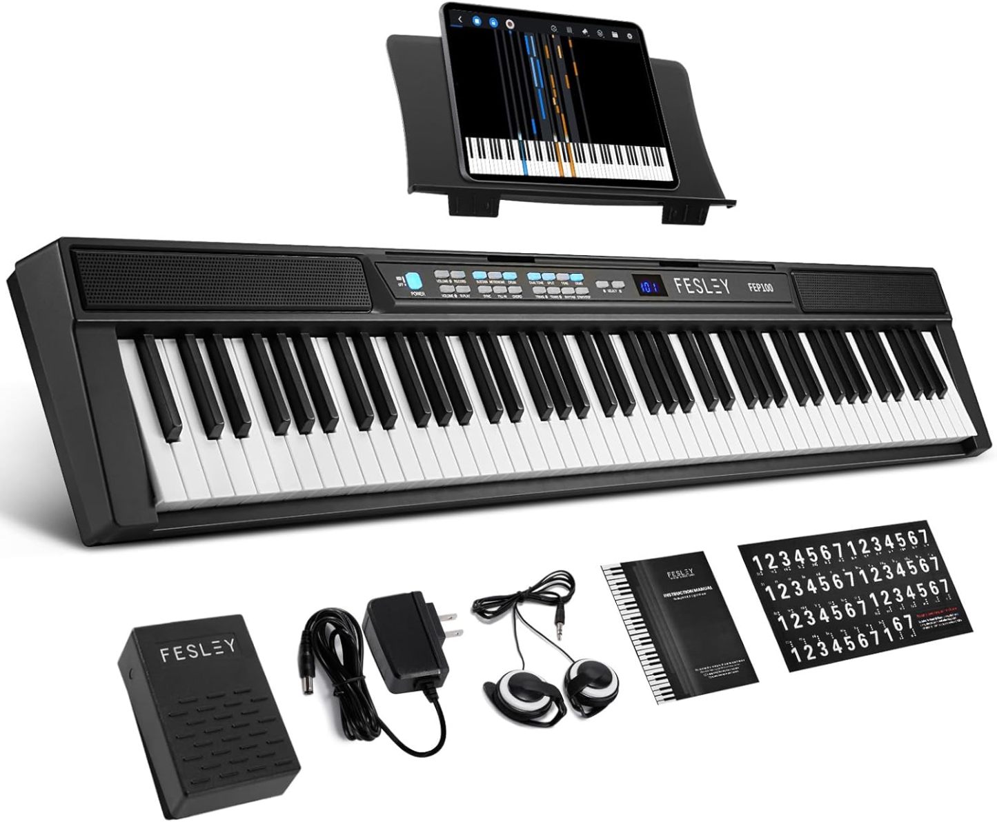 Fesley FEP100 Bluetooth Piano Keyboard 88 Keys