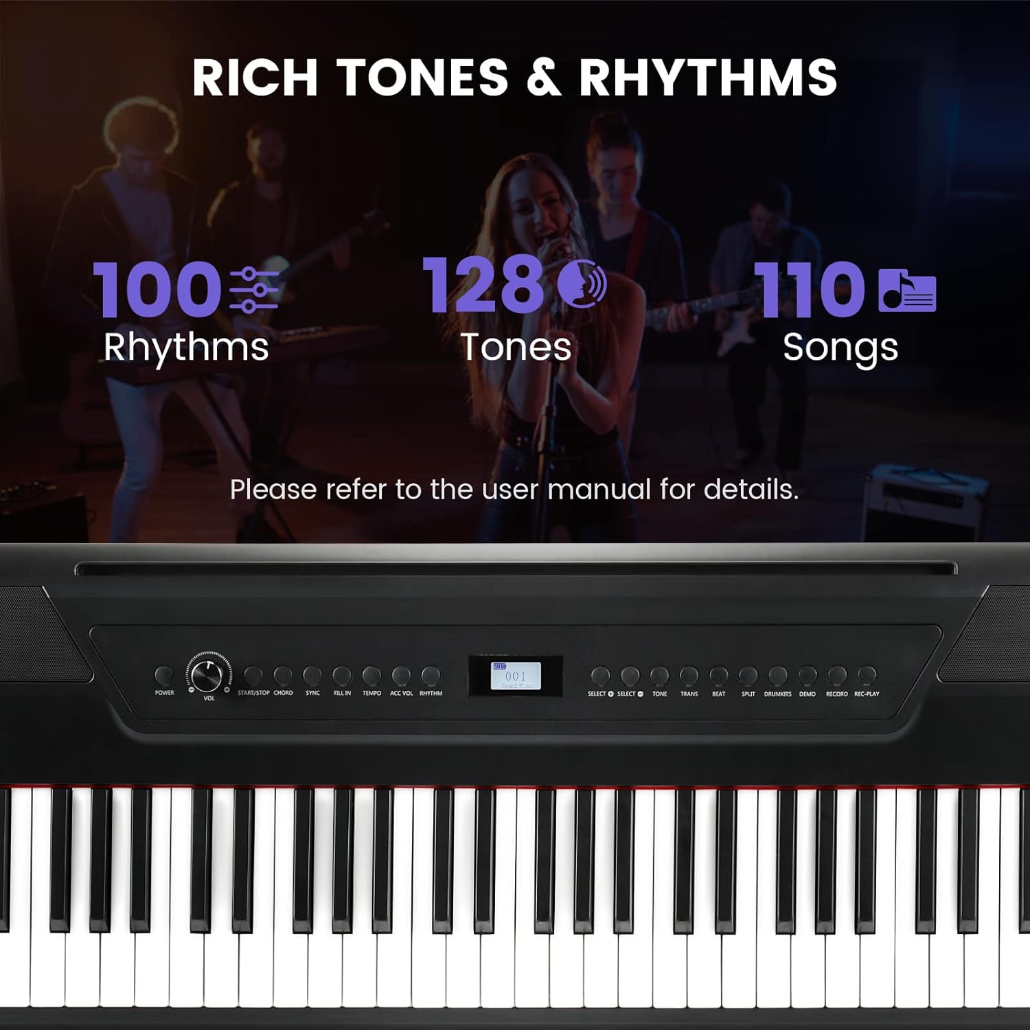 Keyboard med 88 tangenter vægtet digitalt klaverKeyboard med 88 tangenter vægtet digitalt klaver  