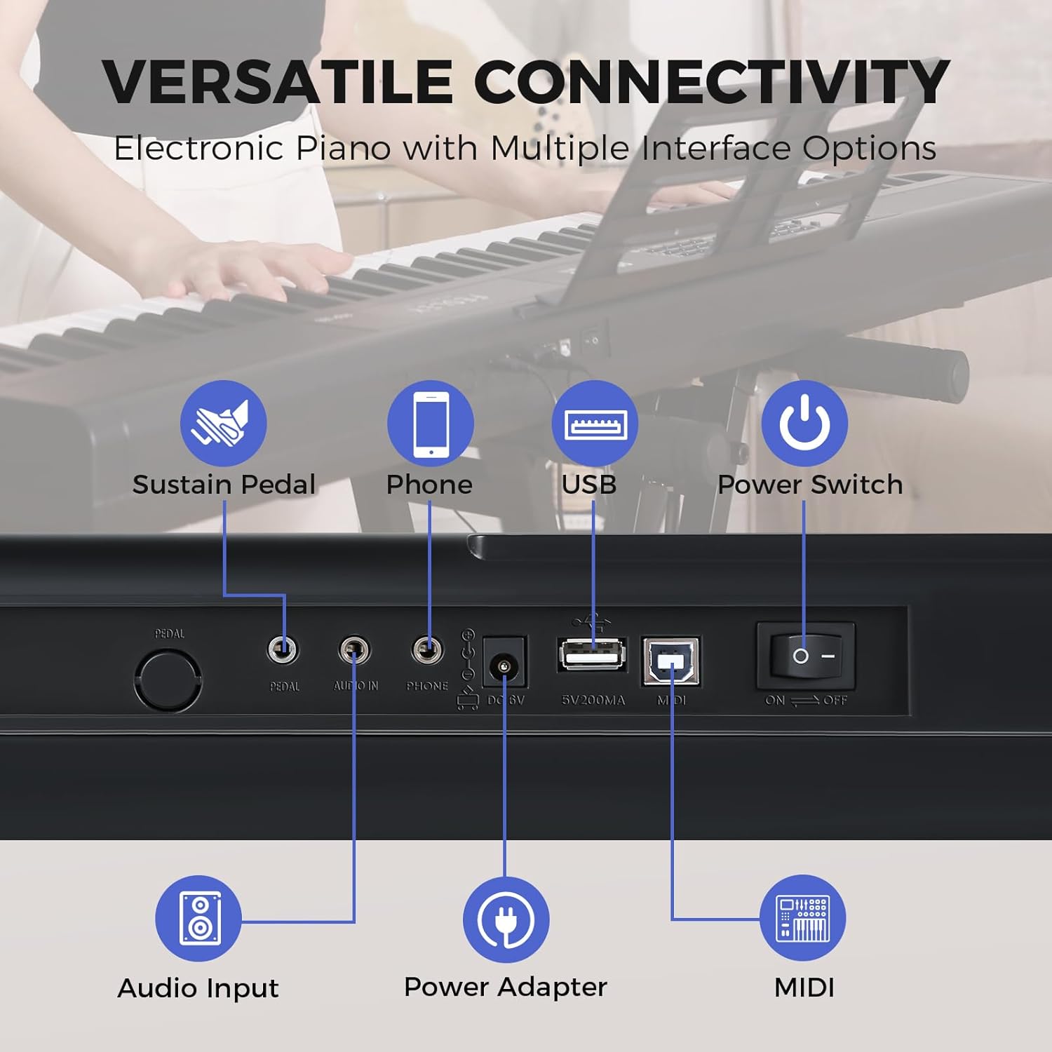 Fesley FEP160 Bluetooth Piano Keyboard 88 Keys