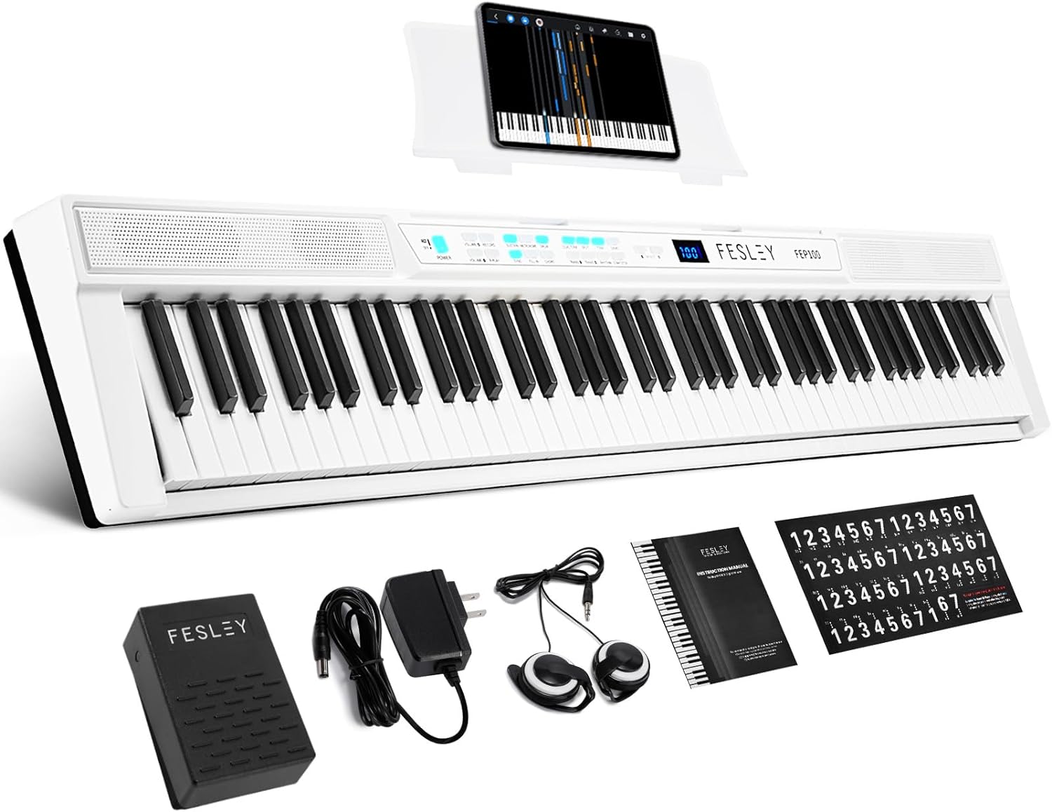 Fesley FEP100 Bluetooth Piano Keyboard 88 Keys