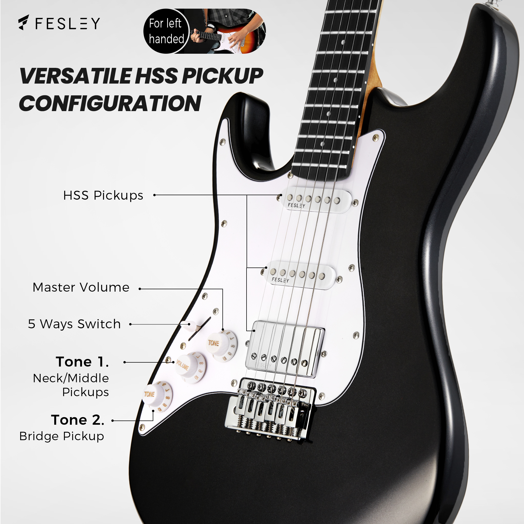 Fesley FST100L Left-Handed Electric Guitar