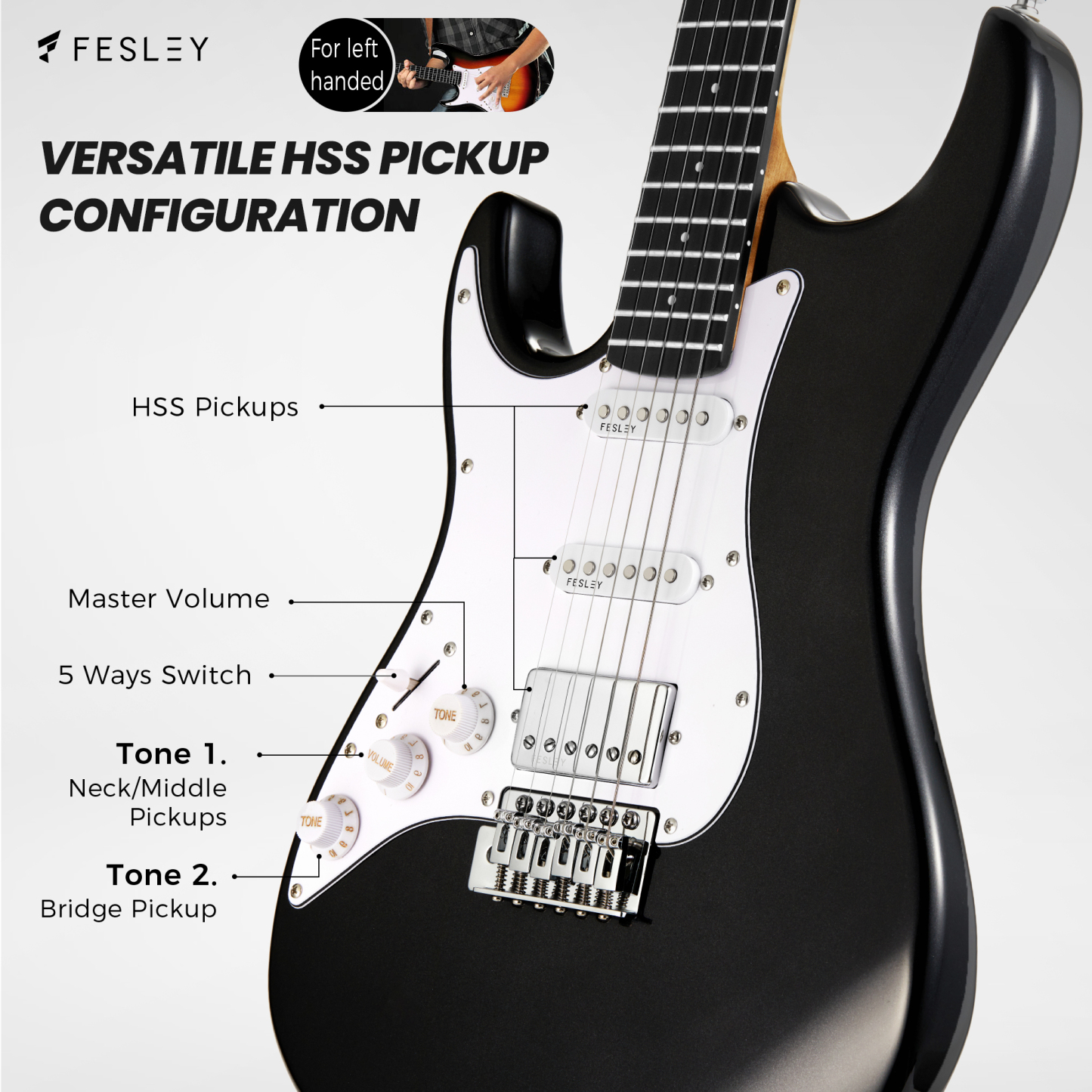 Fesley FST100L Left-Handed Electric Guitar