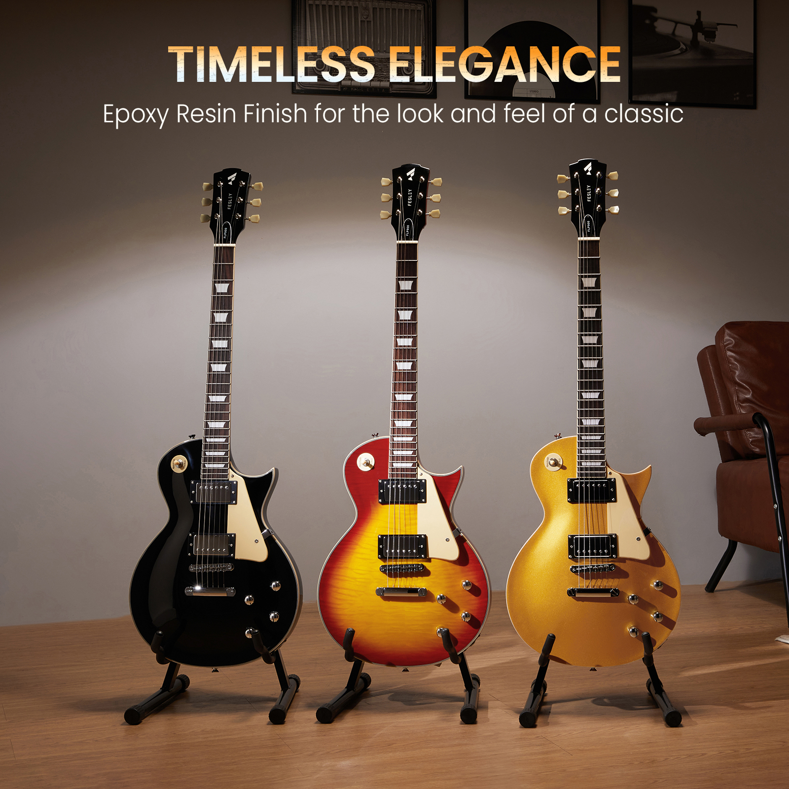 Fesley FLP900 LP Electric Guitar with Arched Top