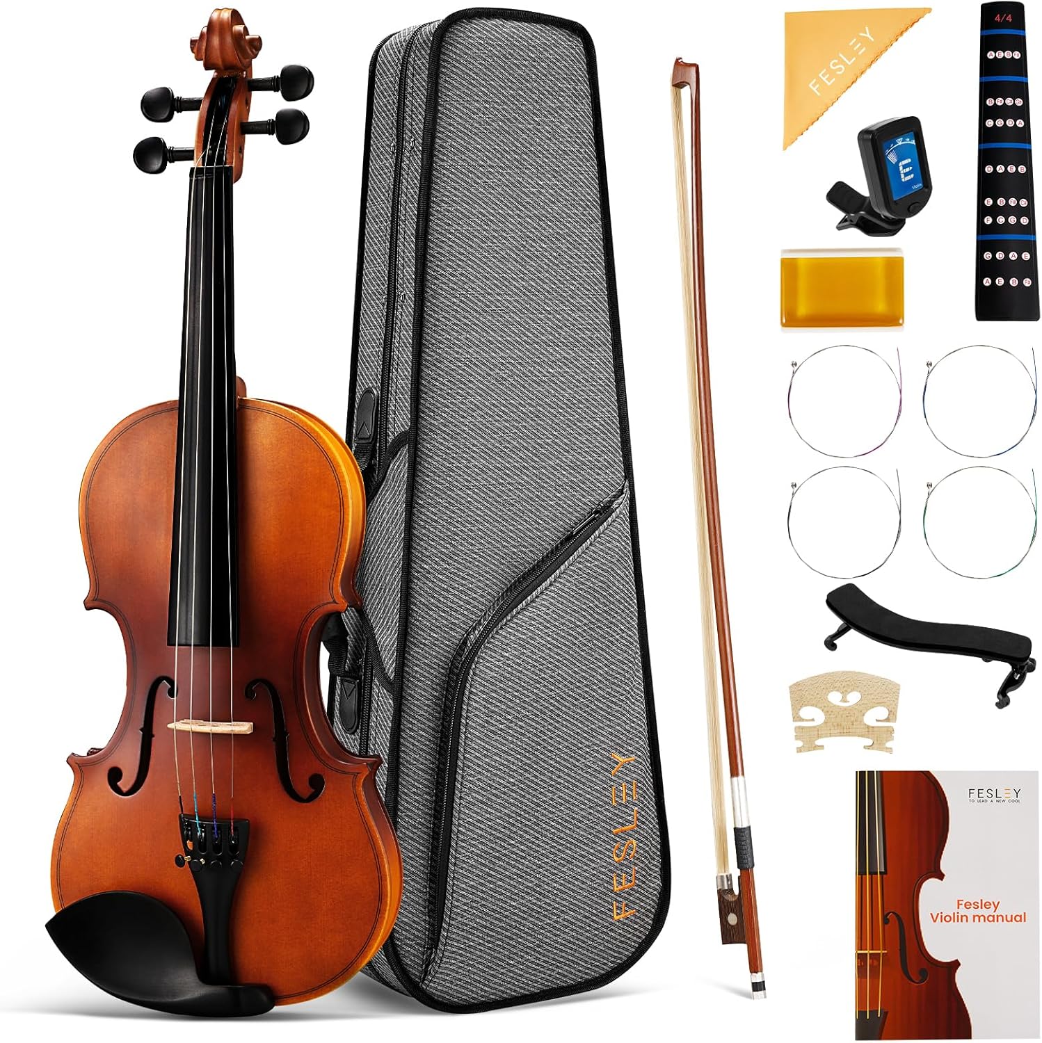 Fesley Violin 1/2 Fiddle Beginner Set