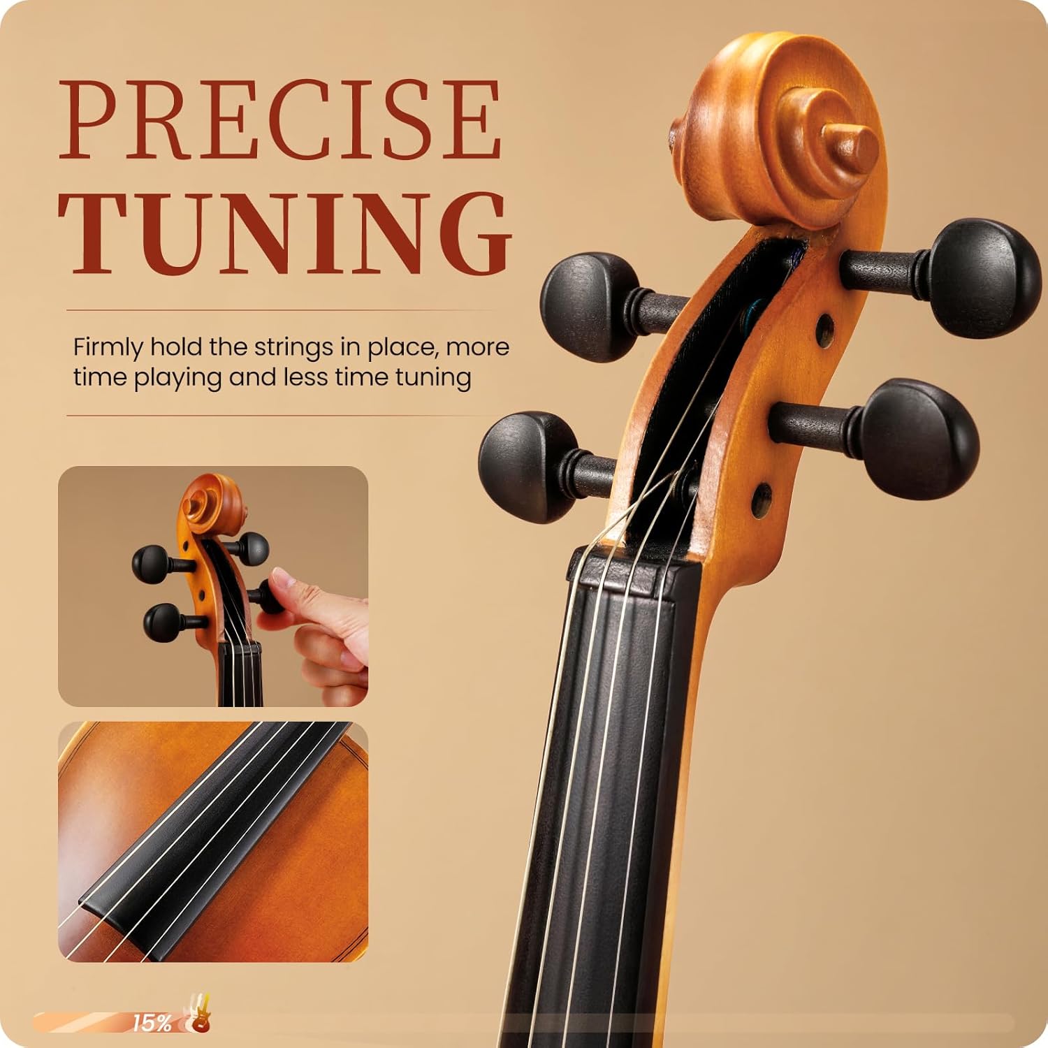 Fesley Violin 1/2 Fiddle Beginner Set