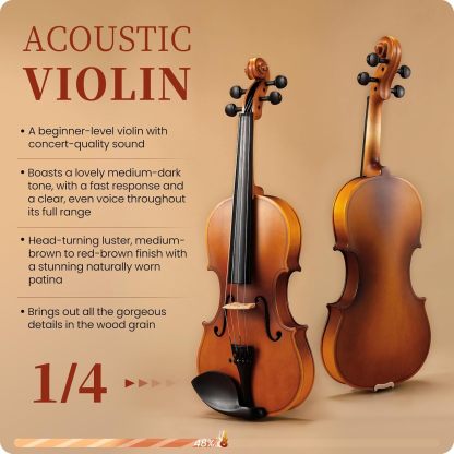 Fesley Violin 1/4 Fiddle Beginner Set