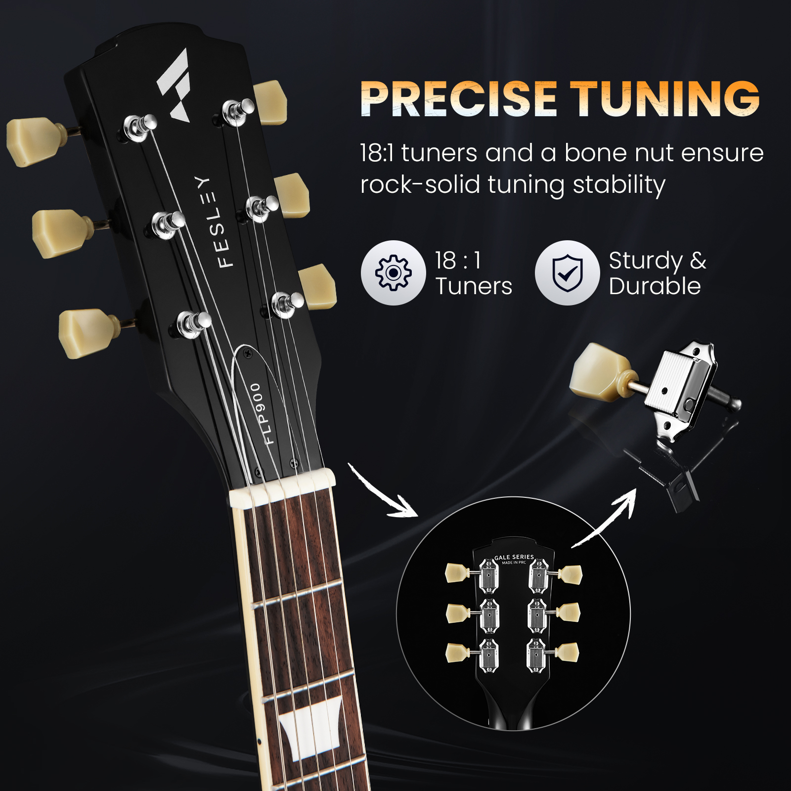 Fesley FLP900 LP Electric Guitar with Arched Top