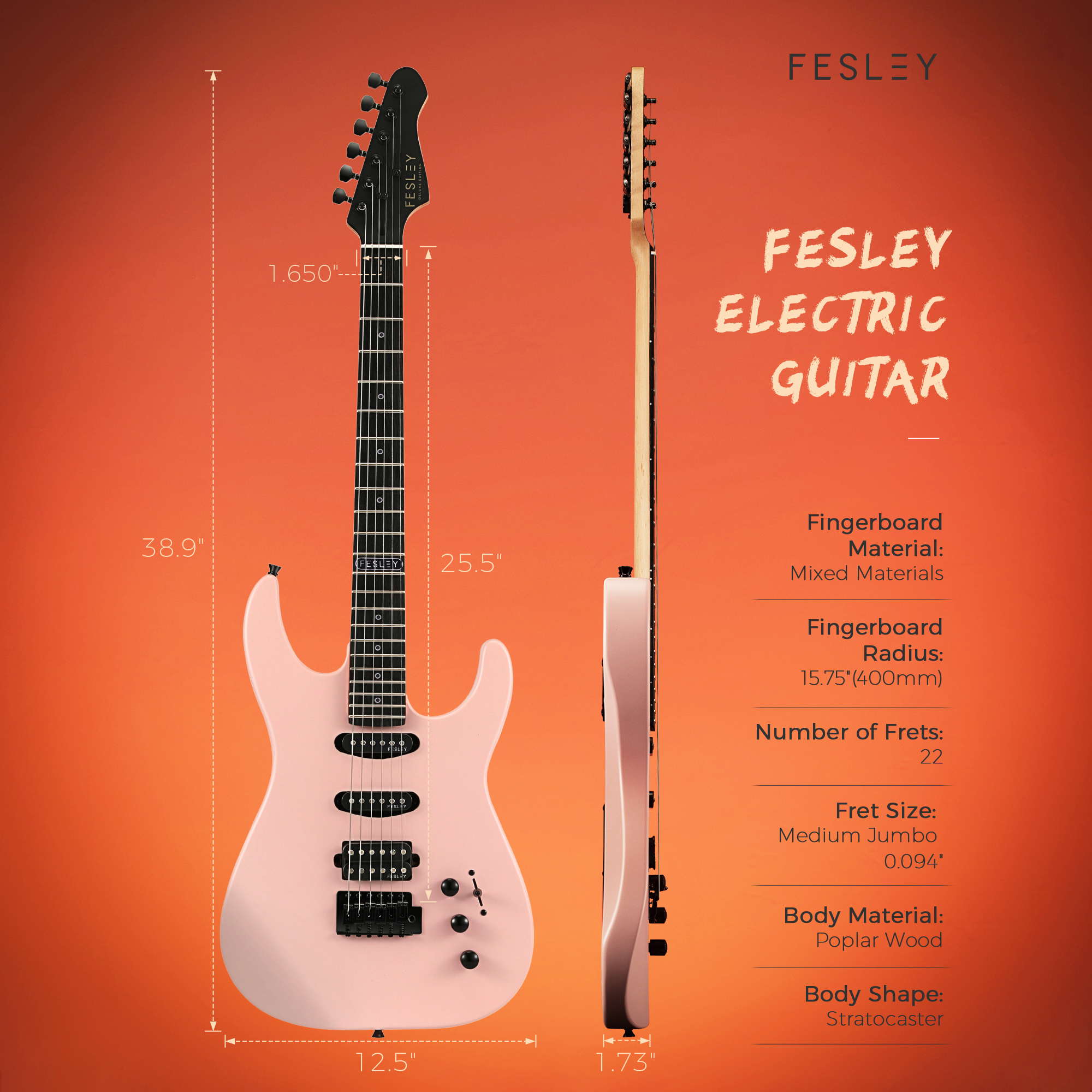 Fesley FST400M 39" Electric Guitar