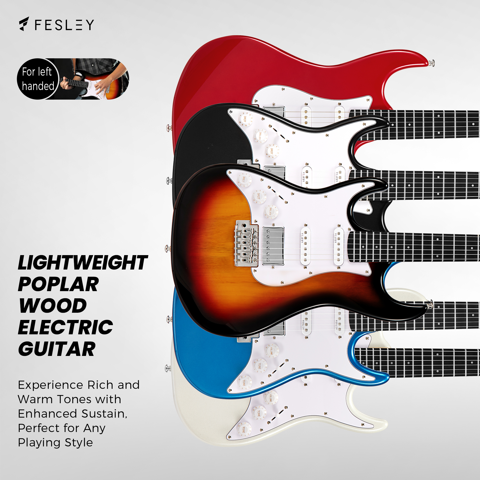 Fesley FST100L Left-Handed Electric Guitar