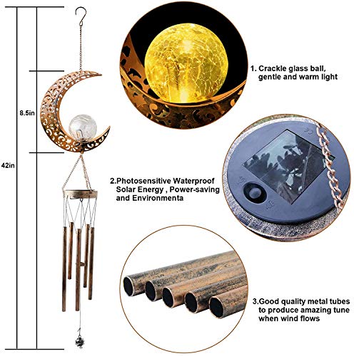 Solar Moon Wind Chime Hanging Lights -Outdoor Garden Lights